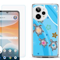 Phone Case for Cricket Icon Pro 2026, with Screen Protector, by OneToughShield - Happy Turtle