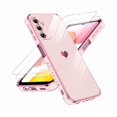 thumbnail image 1 of ccwonima for Galaxy A14-5G Phone Case: Screen Protector [2 Pcs]+ Full Camera Lens Protection, Love Heart Plating Girly Luxury Shockproof Cell Cover Basic funda para Samsung Galaxy A 14, Pink, 1 of 1
