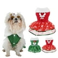 thumbnail image 4 of Pet Christmas Print Dress Outfit Thermal Holiday Puppy Dress Pet Clothes Dog Girl Clothes Dog Hoodies for Medium Dogs Girl Extra Small Dog Clothes Lot Boy Dog Clothes Lot Chihuahua Clothes, 4 of 9