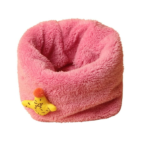 

Fsqjgq Finger Scarves Warm Children s Scarf in Winter with Velvet Padded Children s Pullover Scarf Cartoon Printed Collar Juggling Handkerchiefs Plush Pink A