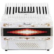 Rossetti Piano Accordion 60 Bass 34 Keys 5 Switches White