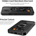 thumbnail image 5 of iPhone XR Case with Sliding Camera Cover and Card Holder Heavy Duty Protective iPhone XR Case with Ring Magnetic Kickstand Phone Case for iPhone XR 6.1''(Black), 5 of 14
