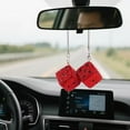 thumbnail image 3 of Hotpom 2PCS Diamond Dice Car Rear View Mirror Pendant Sparkly Crystal Ornament Easy to Install Car Decoration Accessories Blue, 3 of 7