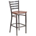 thumbnail image 1 of Kingfisher Lane 29" Ladder Back Restaurant Bar Stool in Cherry, 1 of 8