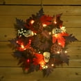 thumbnail image 4 of YIKA Halloween Decoration Halloween Skeleton Maple Leaf Wreath Wreath Simulation Black F3Halloween Yard Decor, 4 of 7
