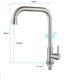 thumbnail image 5 of Grifo de cocina minimalista de acero inoxidable. Borde. Se puede girar 360 grados. JAMW Sencillez, 5 of 5