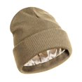 thumbnail image 1 of Gorro de punto de invierno con forro de satén y diseño con puños, suave, unisex Caqui, 1 of 9