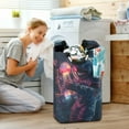thumbnail image 5 of Yayeee Freestanding Laundry Hamper with Handle Collapsible Large Storage Basket for Clothes, Glowing Jellyfish, 5 of 7