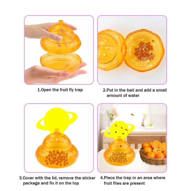 Trampa pegajosa para moscas de frutas 2 uds. forma de nave espacial insectos matamoscas atrapamoscas para el hogar JShteea Libre de BPA