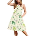 thumbnail image 1 of Odeerbi 2-12 Años Niñas Lindo Vestido de Tanque de Impresión de Rana Vestido de Sol de Verano Sin Mangas Botón Frontal Vestido de Línea A, 1 of 8