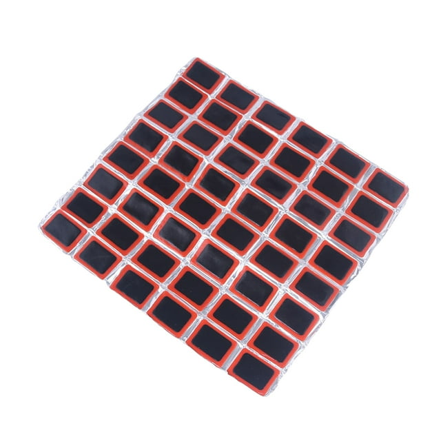 Kit de reparación de 48 parches de goma para neumáticos de motocicleta (negro)