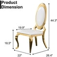 thumbnail image 3 of Luxury Dining Chairs Set of 2, Oval Back PU Upholstered Chairs with Stainless Steel Cabriole Legs, Dining Chairs for Kitchen, Living Room, Office, 3 of 7