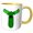Yellow/White, variant on 3drose, Cute Funny Dill Pickle Moose Cartoon, 11oz Two-tone Yellow Mug