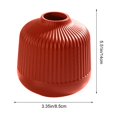 thumbnail image 3 of Solid Color Vase for Home Decor,Lightweight Ribbed Vase for Artificial Bouquets Farmhouse Table Shelf Decoration,Red, 3 of 7