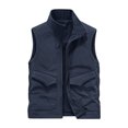 thumbnail image 3 of BiZtdJrK Mens Casual Outerwear Vest Lightweight Zip Up Fleece Sleeveless Jacket Outdoor Work Hiking Travel Golf Vest with Pockets Lightning Sales Of Today Prime Dark Blue M, 3 of 5