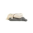 thumbnail image 6 of Comfort Canopy - Gray Throw Blanket Slub-Yarn Basketweave with Fringed Edges, 6 of 10