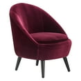 thumbnail image 4 of Elle Decor Nico Velvet Accent Chair and Ottoman Set Merlot Red, 4 of 5