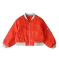 thumbnail image 6 of SuTry Girls Fashion Solid Color Jackets Fleece-Lined Winter Jacket Short Hooded Coat with Pockets Warm Outerwear for Kids 4-15 Years(Orange,5-6 Years), 6 of 9