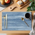 thumbnail image 2 of Placemats Set of 6, Blue Woven Placemat, Linen Place Mats for Kitchen/Dining Tables, Vintage Modern Abstract Art Ombre Washable Table Mats for Party, 2 of 8