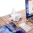 thumbnail image 2 of FixtureDisplays Multiprise 3 Pouces avec 3 Prises AC, 2 Ports USB, 1 Charge Rapide USB Type C, 1 Interrupteur, Rallonge de 5,9 Pieds, Maison, Bureau Petit Mini 15805, 2 of 8