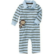 Child of Mine Carters Newborn Boys' Stripe Monkey Jumpsuit
