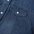 thumbnail image 5 of Women's Denim Button Down Shirts Vintage Casual Long Sleeve Collared Jackets Western Fall Relaxed Fit Jean Blouses with Pockets, 5 of 7