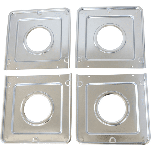 Heavy Duty Chrome Gas Drip Pans for GE Stoves - 4 Pack, Made in USA