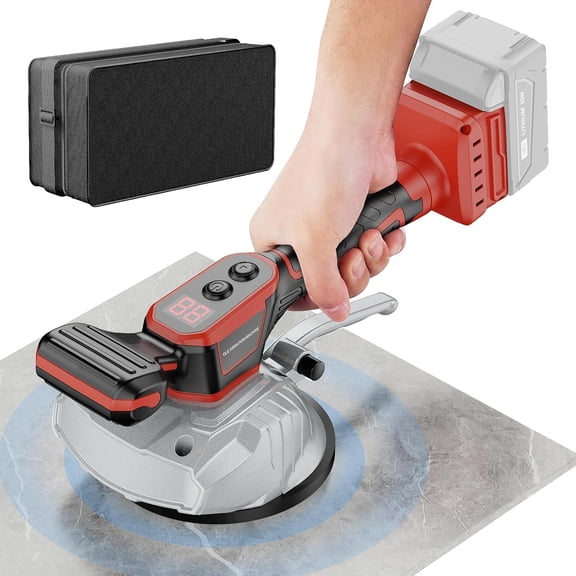 Cordless Tile Vibration Leveling Machine Compatible with Mil-waukee 18V Batteries–8 Adjustable Speeds, LCD Display, Adsorption 110lbs Suction Cup, Tiler Vibrator Tool for Floors (Battery Not Include)