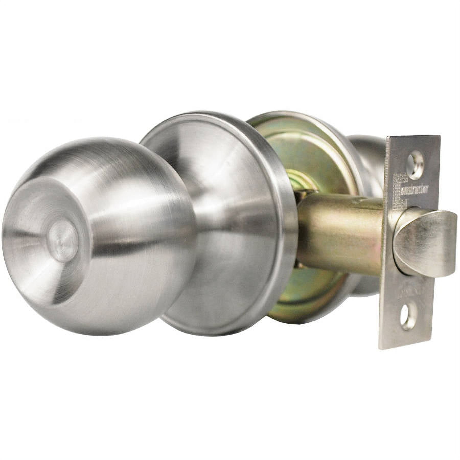 Constructor Chronos Passage Door Knob Handle Lock Set for Hallway and Closet Stainless Steel Finish