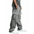 thumbnail image 3 of Suanret Men Straight Leg Jogger Heavy Weight Fleece Cargo Pocket Sweat Pants, 3 of 6