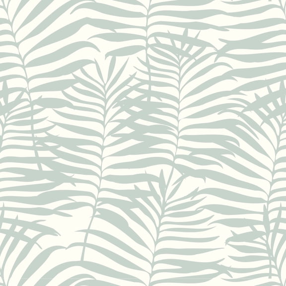 SimurgWallArts - Tropical Palm Leaf Peel and Stick Vinyl Wallpaper, Light Green Accent Wall -  19x118 in, 15.57 Sq. ft.