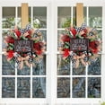 thumbnail image 6 of 18 Inch Winter Wreath for Front Door with Snowman & Wooden Board, Black White Grid Mesh Christmas Wreath - Outdoor Indoor Artificial Door Hanging Ornament Decor, 6 of 8