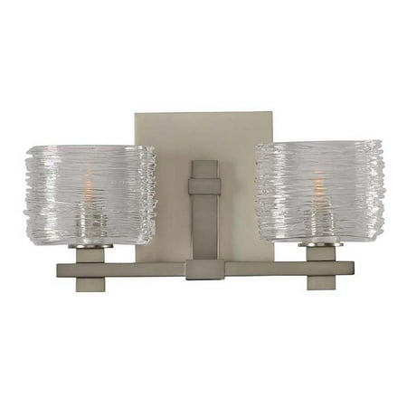 

Kalco Lighting Clearwater 13.5 2-light Glass Bath Light in Satin Nickel