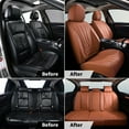 thumbnail image 5 of Coverado Car Seat Covers Full Set, Premium Leather Front and Rear Seat Protectors, Sleek Design Universal Fit for Most Cars, Brown, 5 of 8
