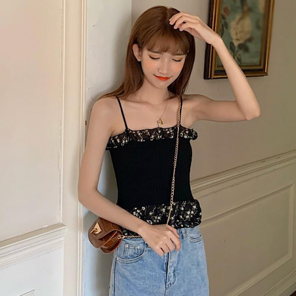 Women's camisole Knitted vest Korean style summer sling 2020 casual Tanks 