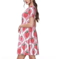 thumbnail image 2 of Naloa Strawberries Print Womens Summer A-Line Dress with Pockets,Short Sleeve Dresses,Flowy Beach Swing Dress for Vacation Travel, 2 of 6