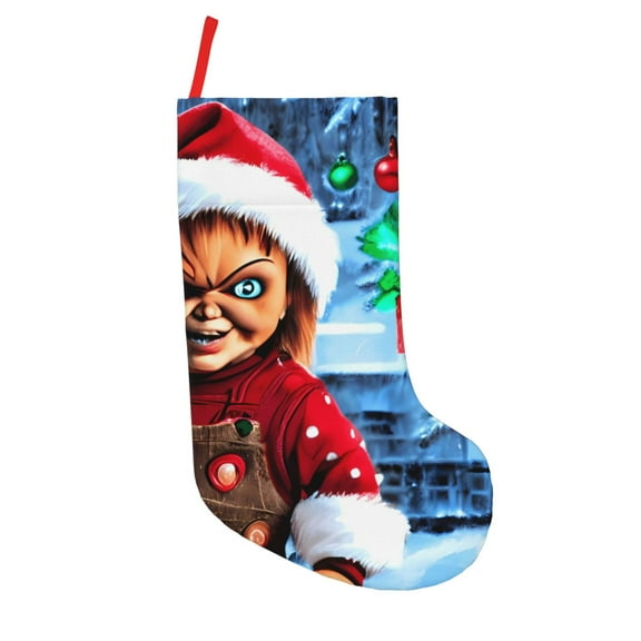 Saiise Chucky Print 18 Inches Christmas Stockings,Large Stockings for for Christmas Xmas Tree Holiday Fireplace Family Decor Gifts