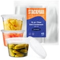 thumbnail image 1 of Contenedores de delicatessen Stack Man, 48 juegos de plástico de 480 ml con tapas, 1 of 8