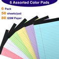 thumbnail image 5 of sixwipe 6 Pcs Colored Legal Pads, Colored Writing Pads 5*8 Inch, 50 Sheets Wide Legal Ruled, Note Pads, Notepads 80GSM Thick Paper Memo Pads To Do List for Office Work, 5 of 7