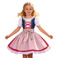 thumbnail image 2 of TrendOFT Kids Aprons Kids Festival Apron Solid Color Half Length Skirt Style Apron Simple Daily Wear For Holiday Party Pink One Size, 2 of 4