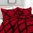 thumbnail image 2 of D.N.G. BEDDINGS 5 Piece Luxury Two Tone Diamond Ruffle Pattern Comforter Set Premium Super Soft, All Season 800 Thread Count, 100% Egyptian Cotton, Full/Queen Size Wine/Red Solid Color, 2 of 4