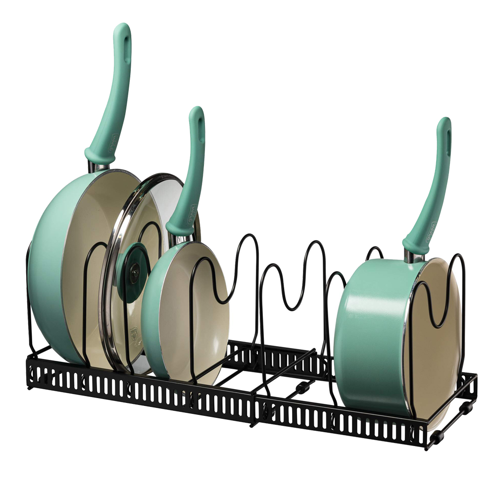 Pots and Pans Organizers Rack, 7+ Pans and Pots Lid Organizer Rack