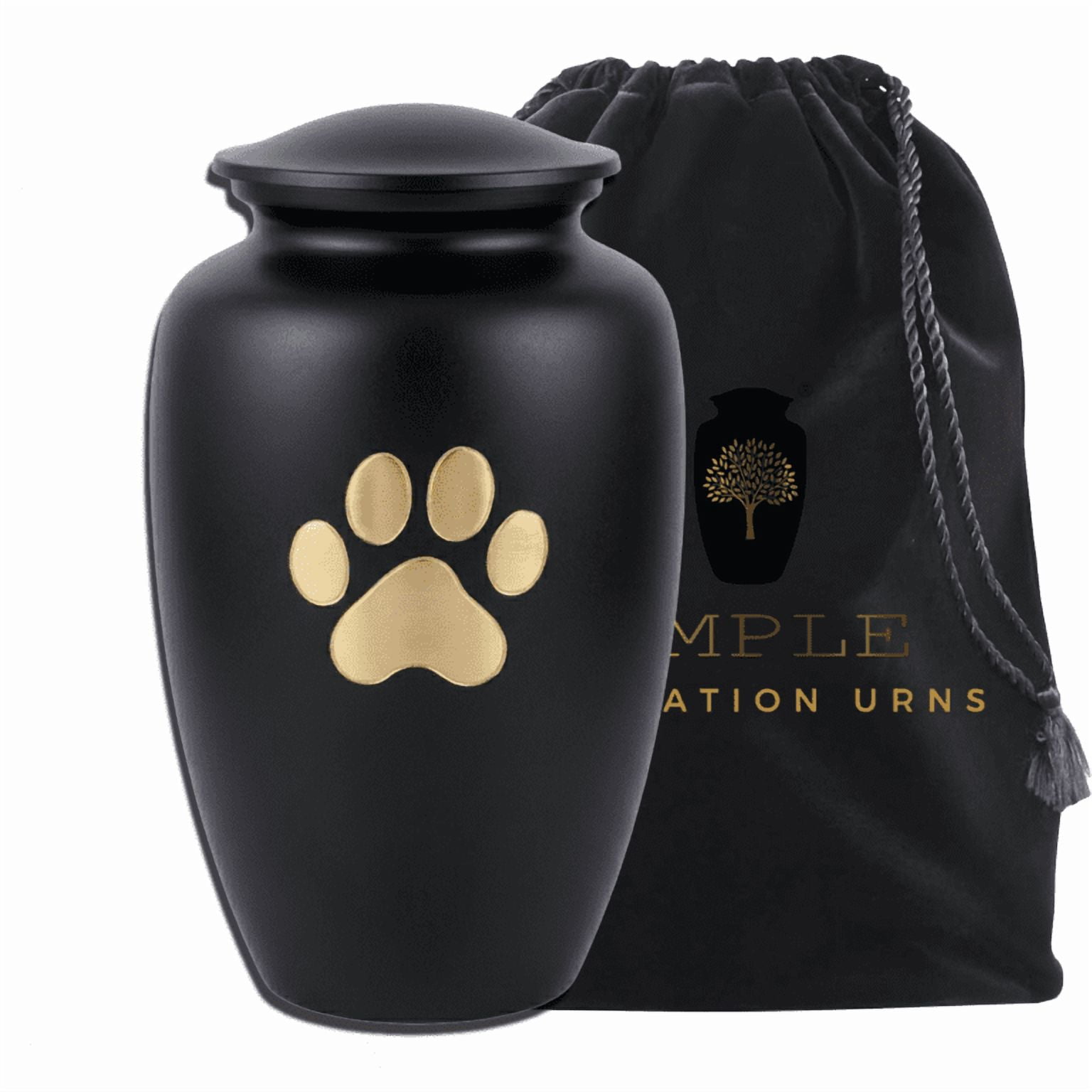 Minimal Paw Print Pet Urn for Ashes Aluminum Cremation Urn Dog Cat Memorial 10 INCH PREMIUM