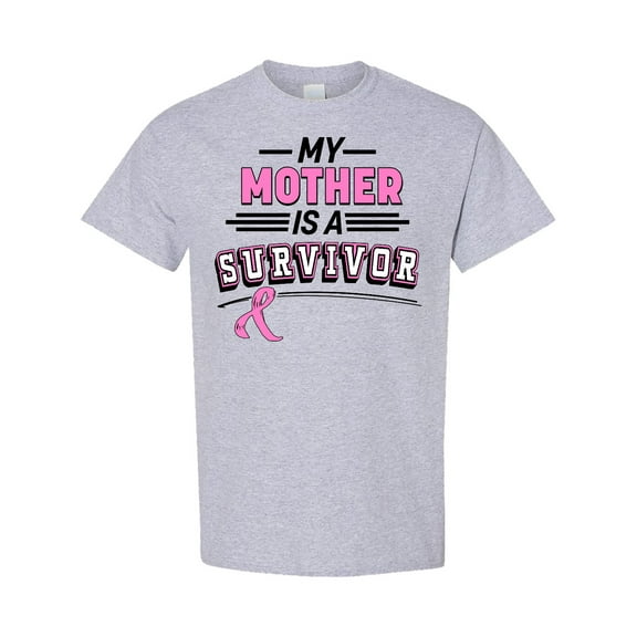 Inktastic My Mother is a Survivor Breast Cancer Awareness T-Shirt