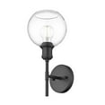 thumbnail image 2 of Wry Lighting Axel 1-light Wall Sconce in Matte Black and Globe Clear Glass, 2 of 12