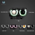 thumbnail image 3 of Vland RBG Dual Beam Projector Headlights for 2015-2019 Dodge Challenger, 3 of 8