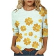 thumbnail image 2 of Tponi St Patricks Day Shirts Crew Neck Top 3/4 Sleeve Shamrock Multicolor Women S.T Patrick Day Shirt XXXXL, 2 of 5