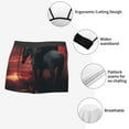 thumbnail image 3 of Gukieu Lone Rider Under Red Sky Print Men's Boxer Briefs, High Elastic Moisture Wicking Boxer Briefs Underwear-Medium, 3 of 5
