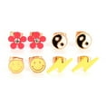 thumbnail image 3 of Claire's Girls Teen Gold Stud And Pendant Earrings Set, with Other Gemstone, 8-Pack, 51668, 3 of 6