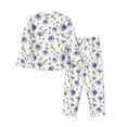 thumbnail image 2 of Wukai Purple Chicory Print Women's Pajama Set - Soft Long Sleeve Sleepwear for Comfort and Style-XX-Large, 2 of 9